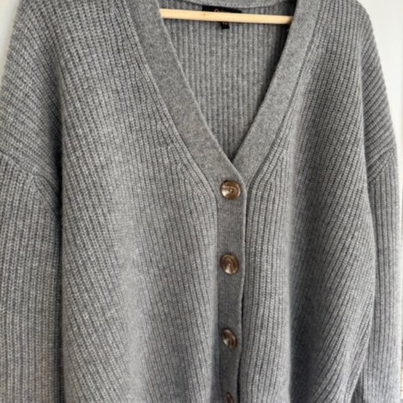 (Quince) Mongolian Cashmere Fisherman Boxy Cropped Cardigan Sweater - Picture 8 of 12